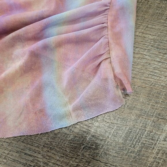 ZARA | Draped Tulle Mesh Tie Dye Sheer Tank Top | Sz. XL - Picture 2 of 4